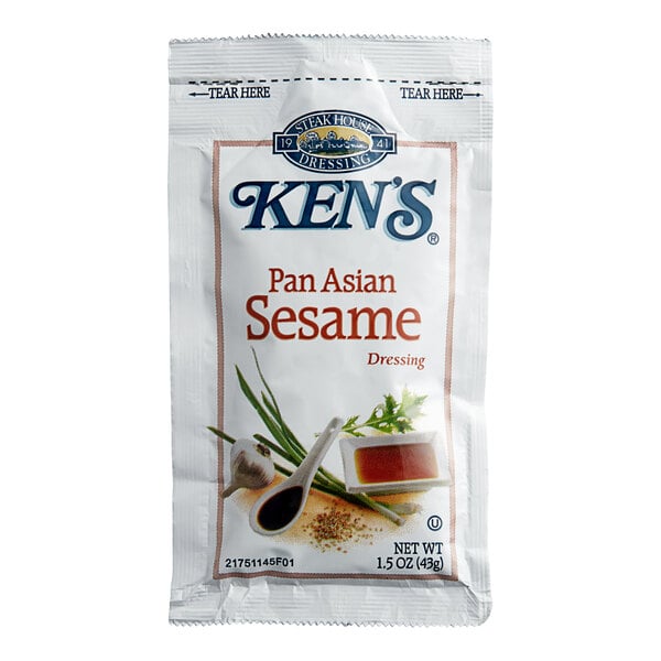 Ken's Foods Pan Asian Sesame Dressing Packet 1.5 oz. - 60/Case