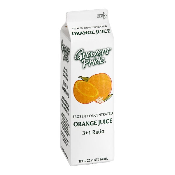 Growers' Pride Orange Juice 3:1 Concentrate 32 fl. oz. - 12/Case