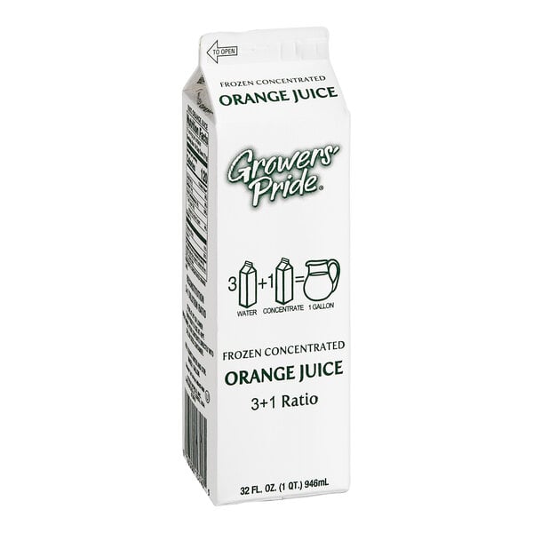 Growers' Pride Orange Juice 3:1 Concentrate 32 fl. oz. - 12/Case