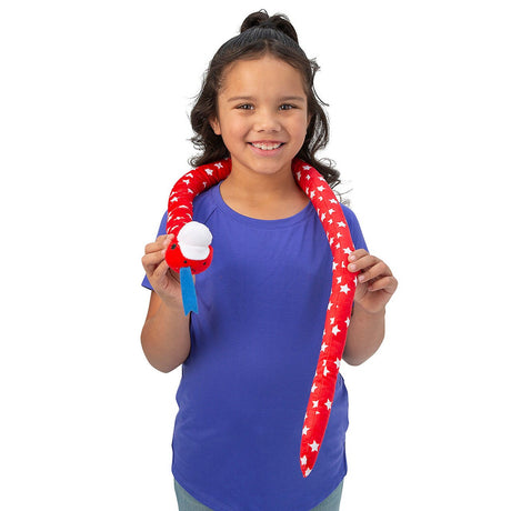 45" Patriotic Red, White & Blue Star Stuffed Snakes 12 Pieces