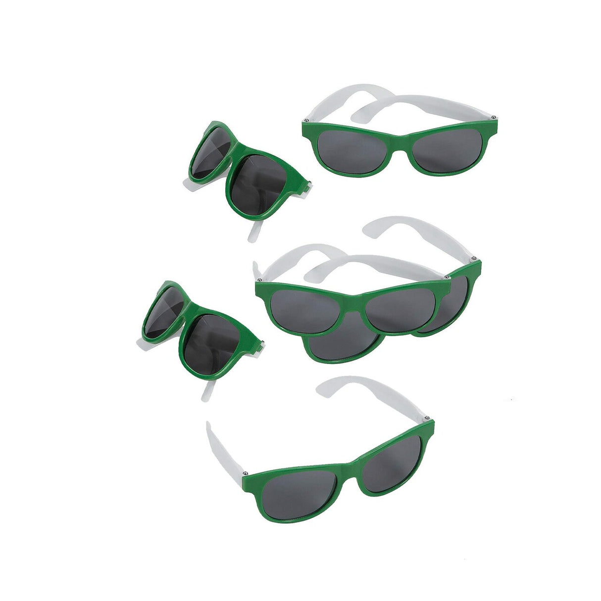 Adults Green & White Two-Tone Sunglasses - 12 Pc.