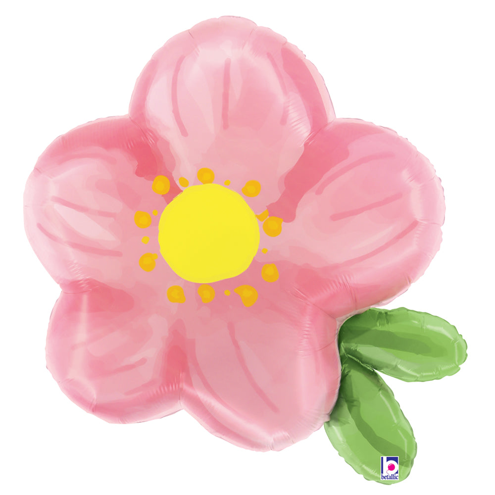 Pink Watercolor Flower Foil Balloon