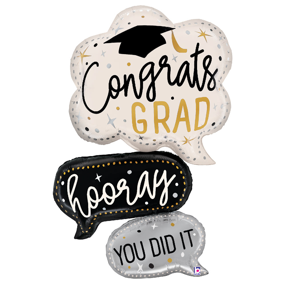 Graduation Foil Balloon Special Delivery Speech Bubbles