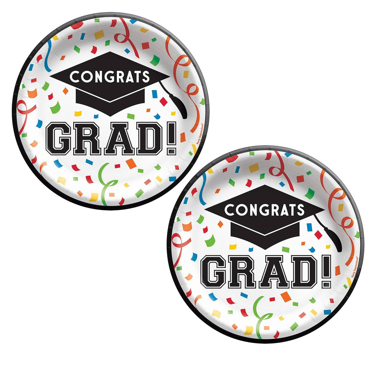 Congrats Grad 6 3/4" Round Disposable Dessert Plates – 8 Count