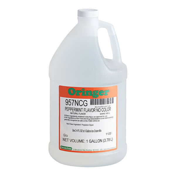 Oringer Peppermint Hard Serve Ice Cream Flavoring 1 Gallon