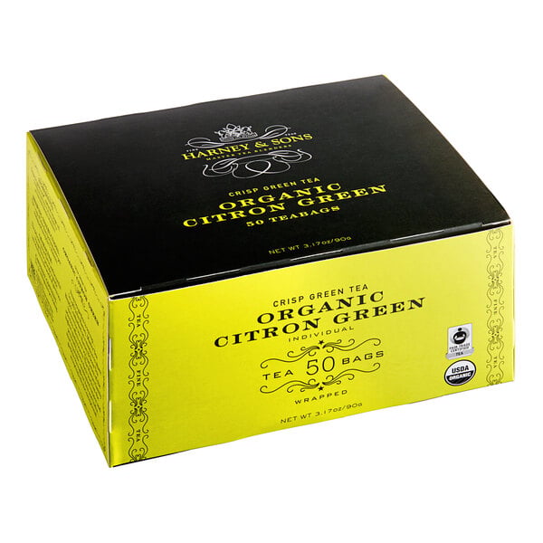 Harney & Sons Organic Citron Green Tea Bags - 50/Box