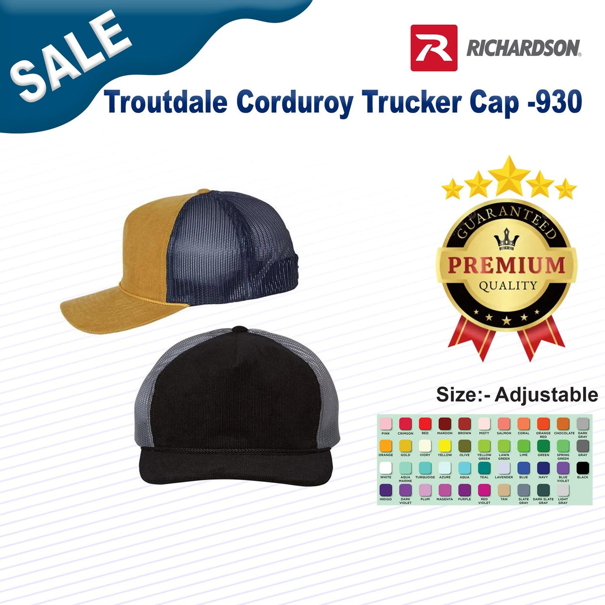 Richardson® Troutdale Corduroy Trucker Cap