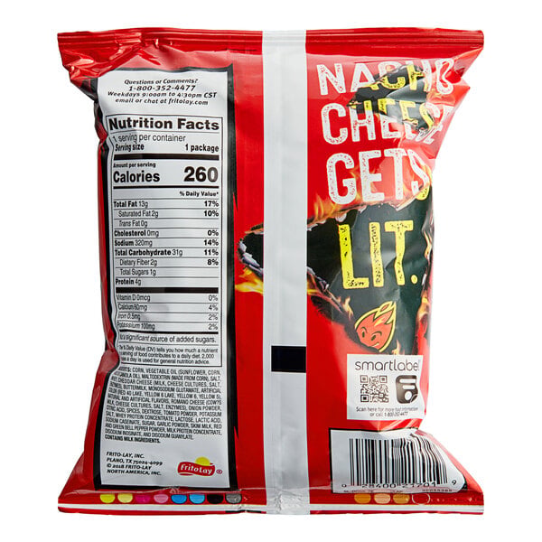 Doritos Flamin' Hot Nacho Cheese Flavored Tortilla Chips 1.75 oz. - 64/Case