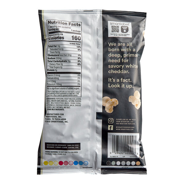 Smartfood White Cheddar Popcorn 1 oz. - 64/Case