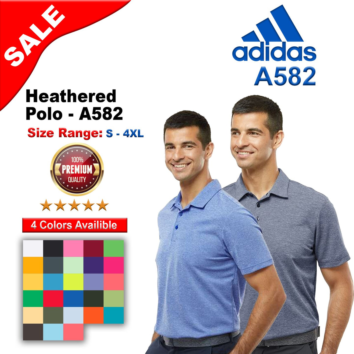 Adidas® Heathered Polo