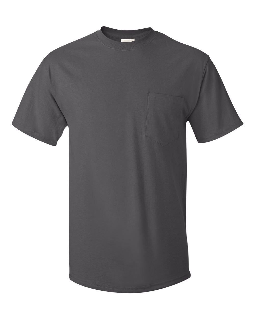 Hanes® Authentic Crewneck Short Sleeve Pocket T-Shirt
