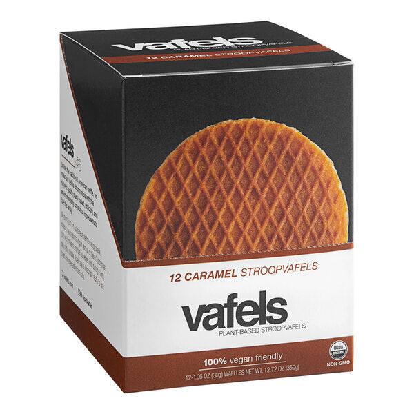Vafels Individually Wrapped Vegan Caramel Stroopwafel 12-Count 1.06 oz. - 12/Case