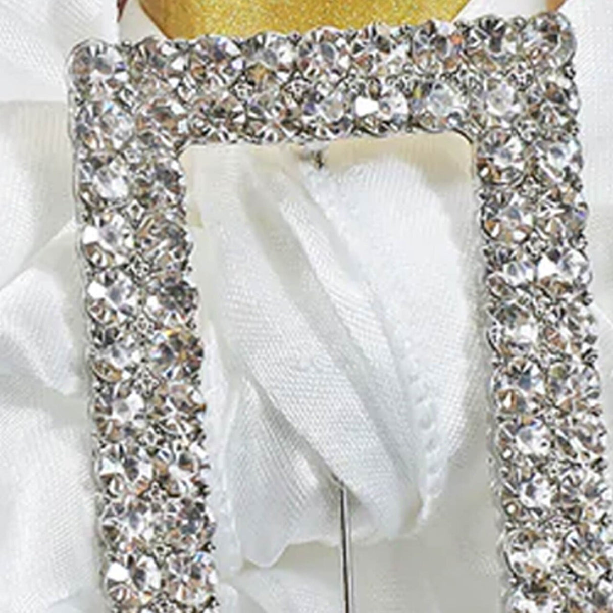 1 Piece Rectangular Rhinestone Chair Band Buckle Silver Metal Accent 2 Inch Width
