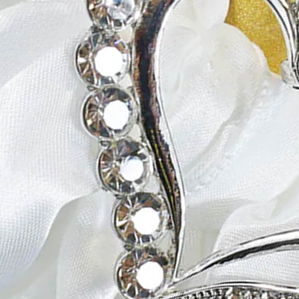 1 Piece Heart Rhinestone Chair Sash Buckle Silver Wedding Decor 2 Inch Width