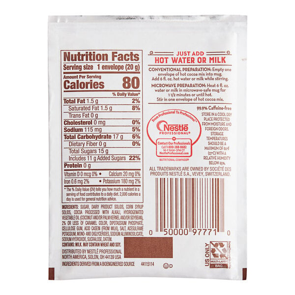 Nestle Milk Chocolate Hot Cocoa Mix Packet - 360/Case