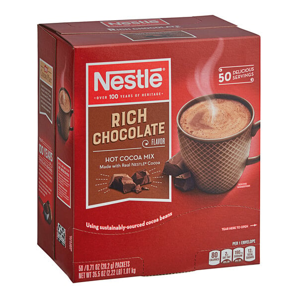 Nestle Rich Chocolate Hot Cocoa Mix Packet - 300/Case