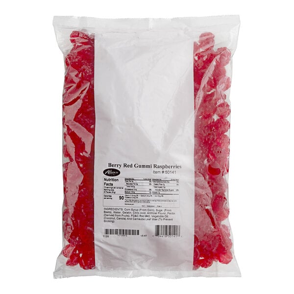 Albanese Berry Red Gummi Raspberries 5 lb. - 4/Case