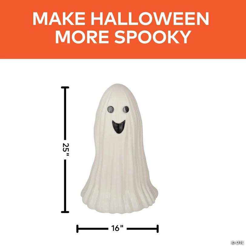 25" Light-Up Smiling Ghost Blow Mold Figure Tabletop Halloween Decoration