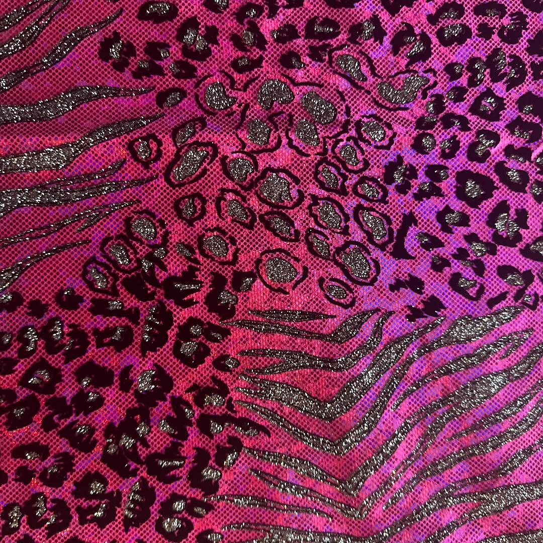 Nylon Spandex Safari Hologram Foil Fabric