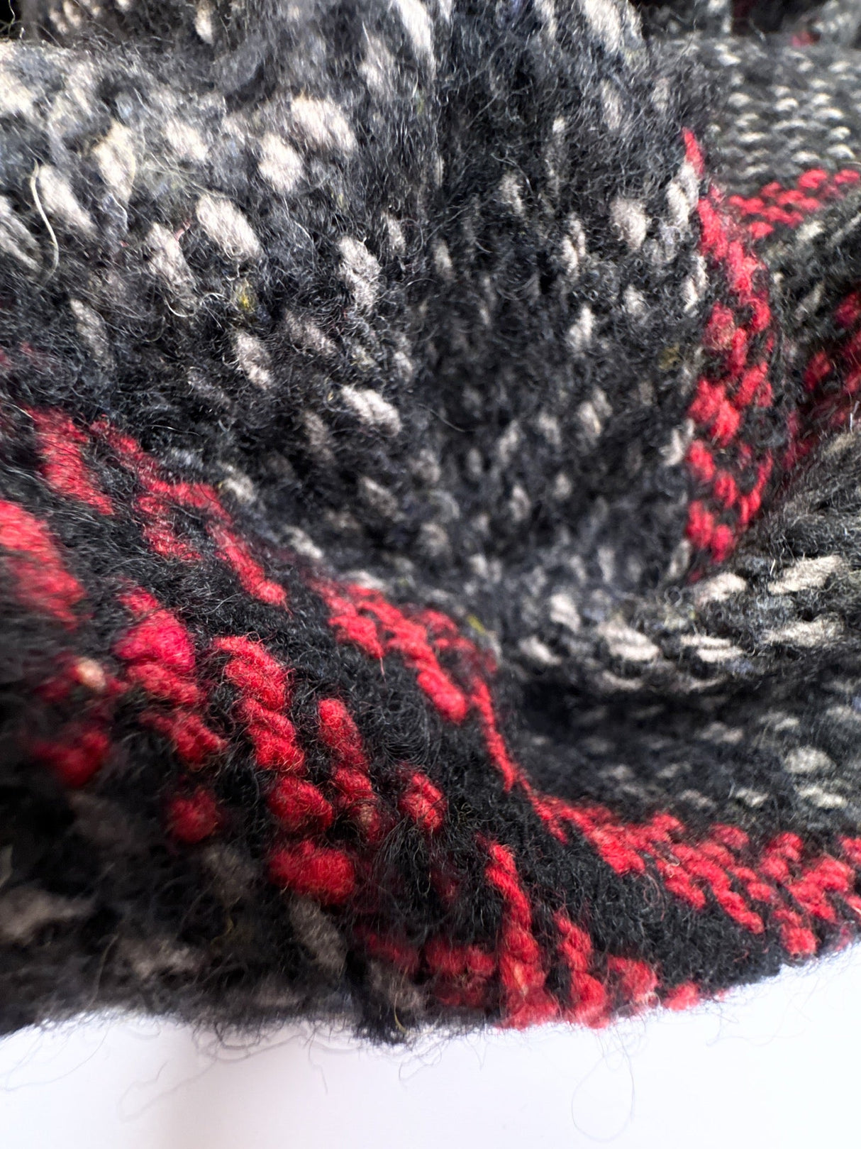 Wool Tweed Melange Striped Gray