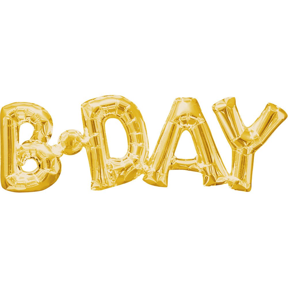 Foil Balloon B-Day Gold Air-Fill Only