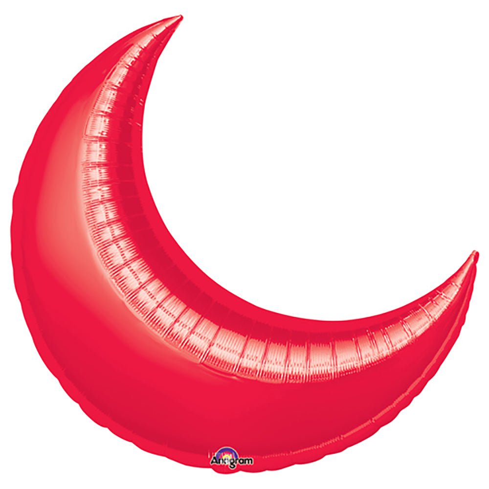 Foil Balloon Crescent Moon Red 3 Pack