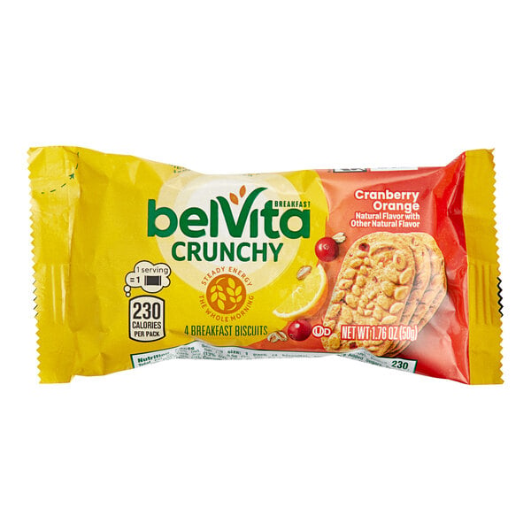 Nabisco belVita Cranberry Orange Breakfast Biscuits 4-Count (1.76 oz.) - 64/Case