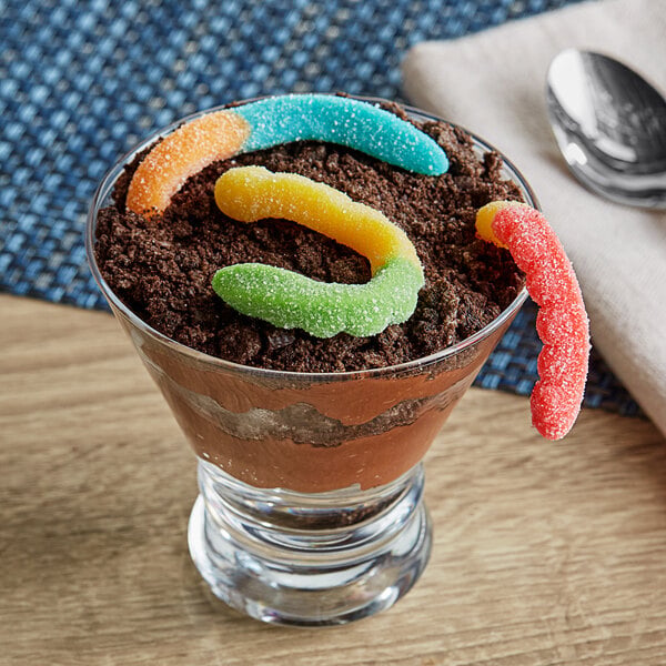Albanese Large Sour Neon Gummi Worms 4.5 lb. - 4/Case