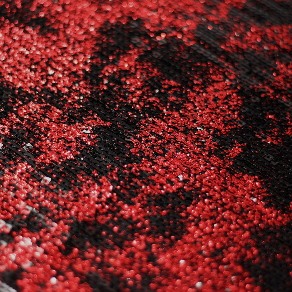 Dusted Sequins Nylon Spandex Fabric - Purple Black/Silver Black/Gold Black/Red Black, Round Sequins, 52/54" Width (1 Yard)
