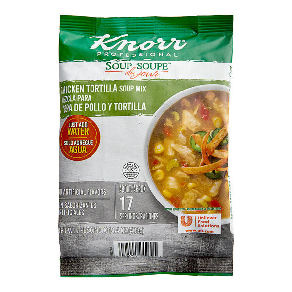 Knorr 14.4 oz. Soup du Jour Chicken Tortilla Soup Mix - 4/Case