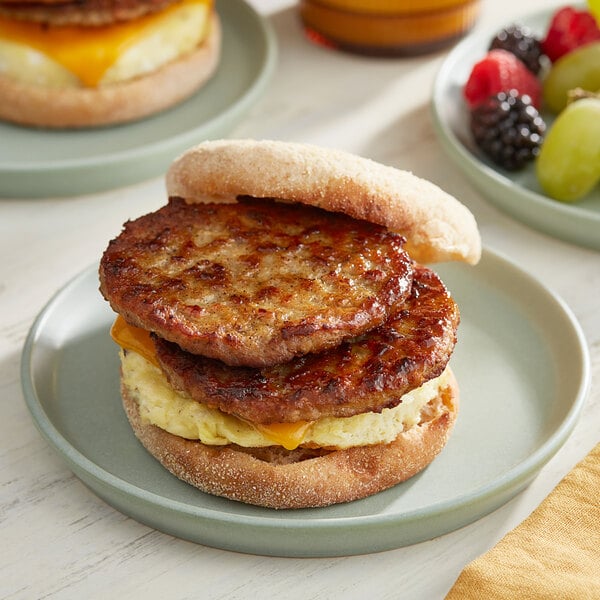 Hatfield 2 oz. Fully Cooked Sage Sausage Patty - 80/Case