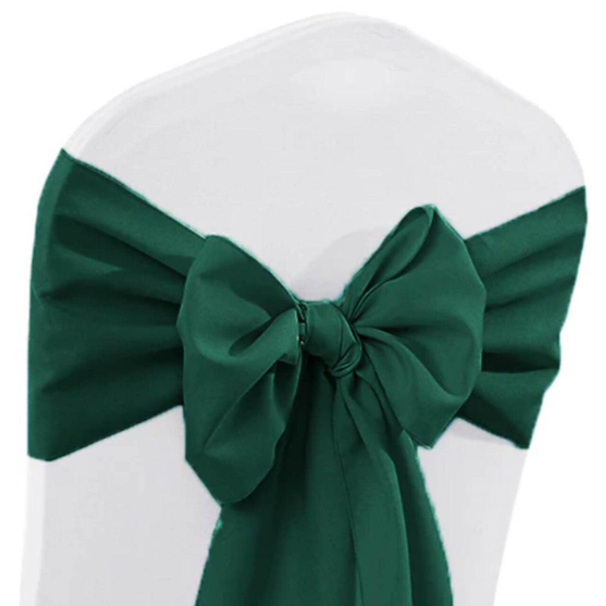 10 Pieces Hunter Green or Holly Green Polyester Chair Sashes 8"x108", Durable Elegance