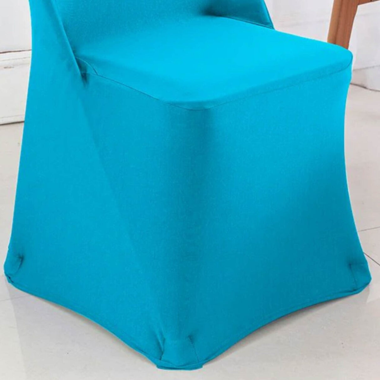1 Piece Turquoise Damask Jacquard Folding Chair Cover for Upscale Events