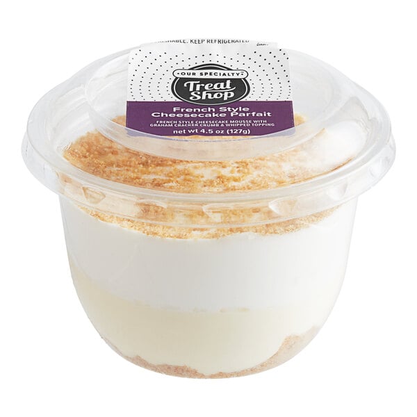 Our Specialty Treat Shop French-Style Cheesecake Mousse Parfait Cup 4.5 oz. - 8/Case