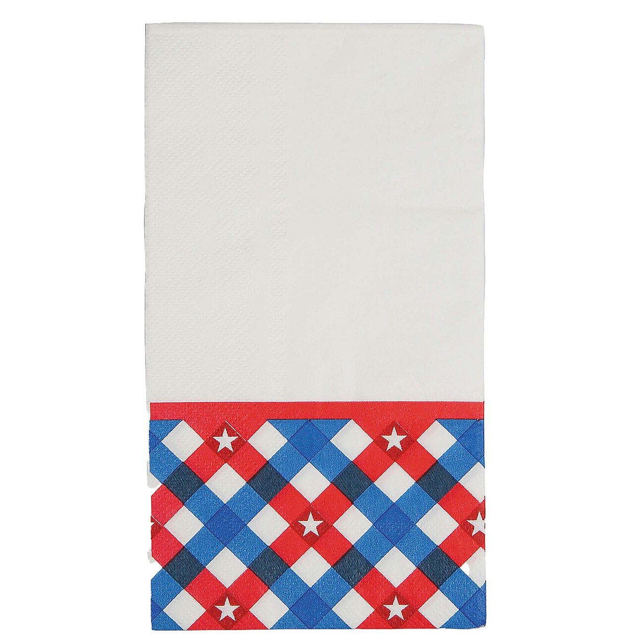 4 1/4" x 7 3/4" Patriotic Gingham Disposable Paper Dinner Napkins 16 Ct.