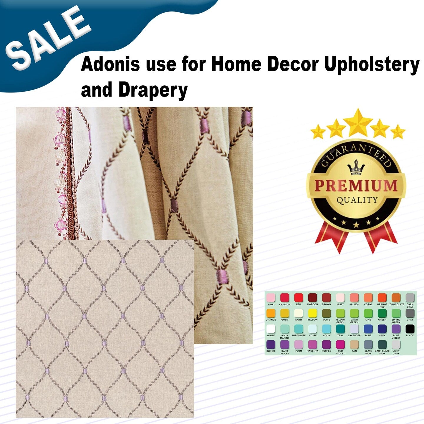 Adonis use for Home Decor Upholstery and Drapery