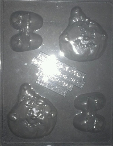 Ghost Behind Pumpkin in Shoes Chocolate Mold