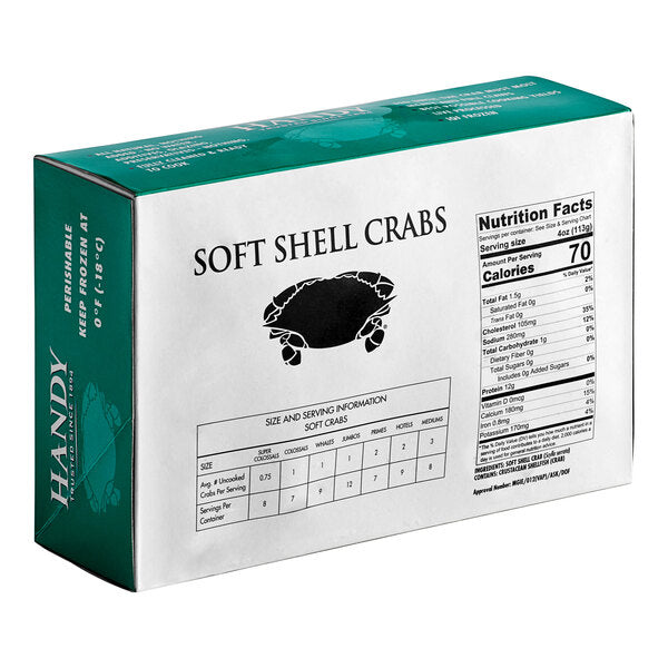 Handy 5 1/4" Jumbo Soft Shell Imported Crabs - 48/Case
