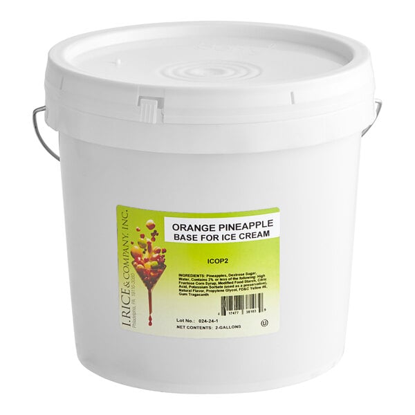 I. Rice Orange Pineapple Hard Serve Ice Cream Base 2 Gallon