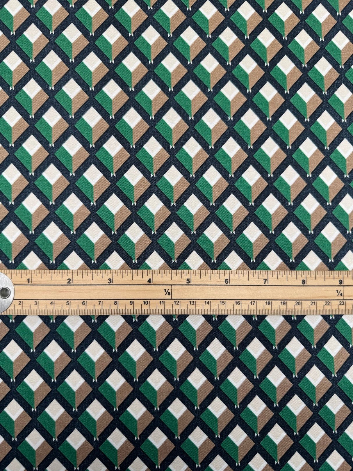 Cotton Poplin Geometric Multicolour Stretch