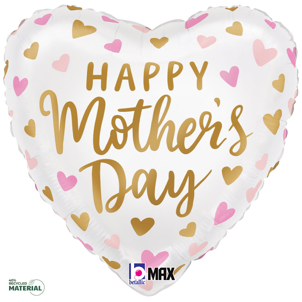Foil Balloon 18 Inch Mother's Day Hearts