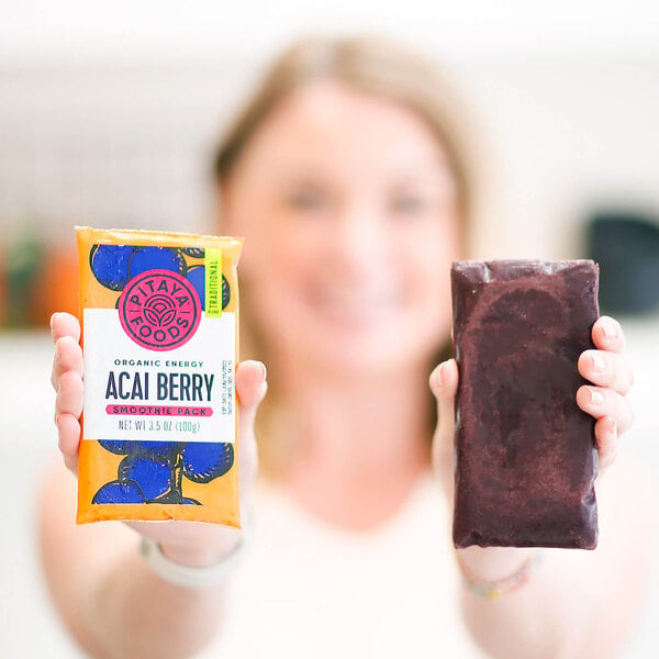 Pitaya Foods Organic Acai and Guarana Smoothie Pack 3.5 oz. - 60/Case