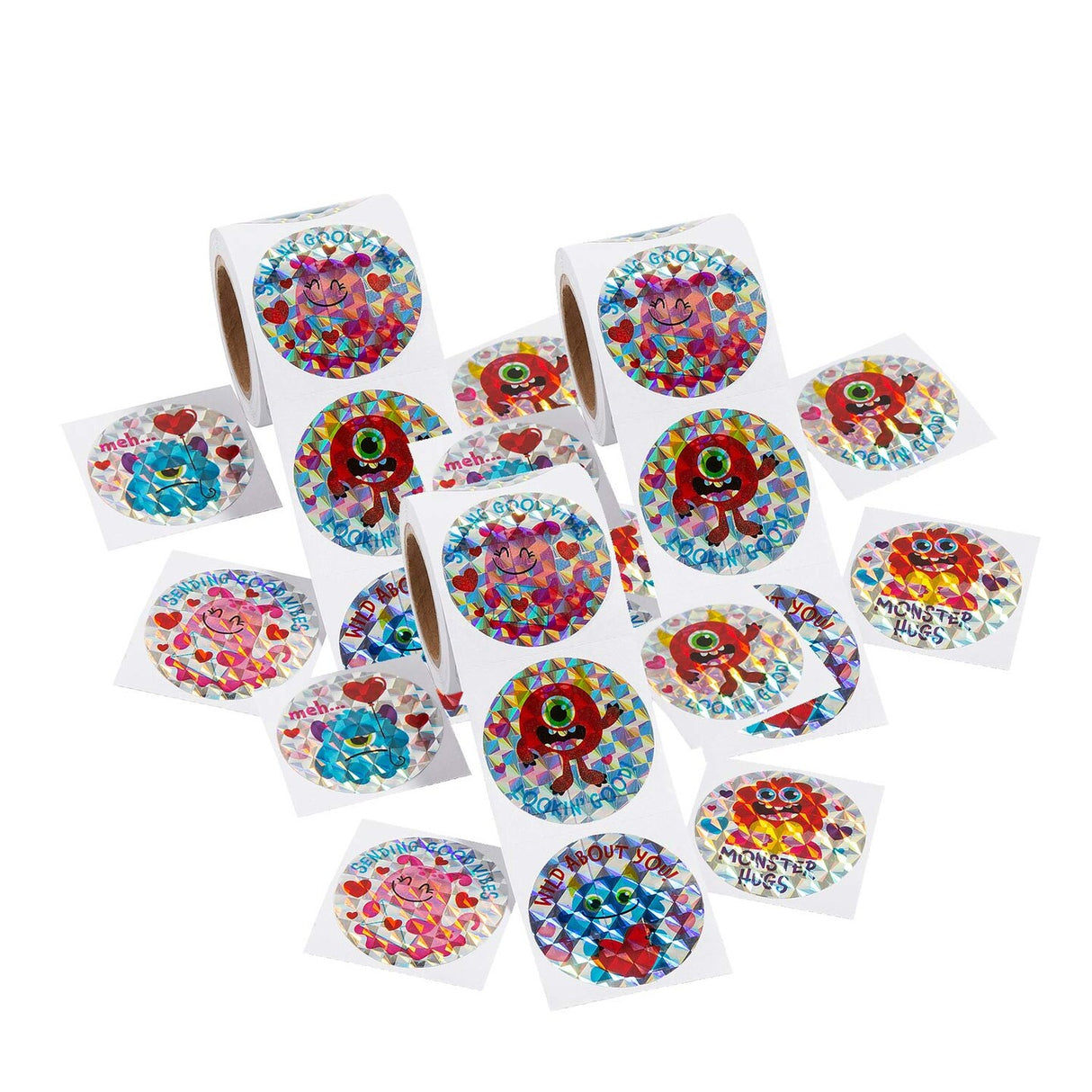 Prism Valentine Monster Sticker Roll 100 Pc