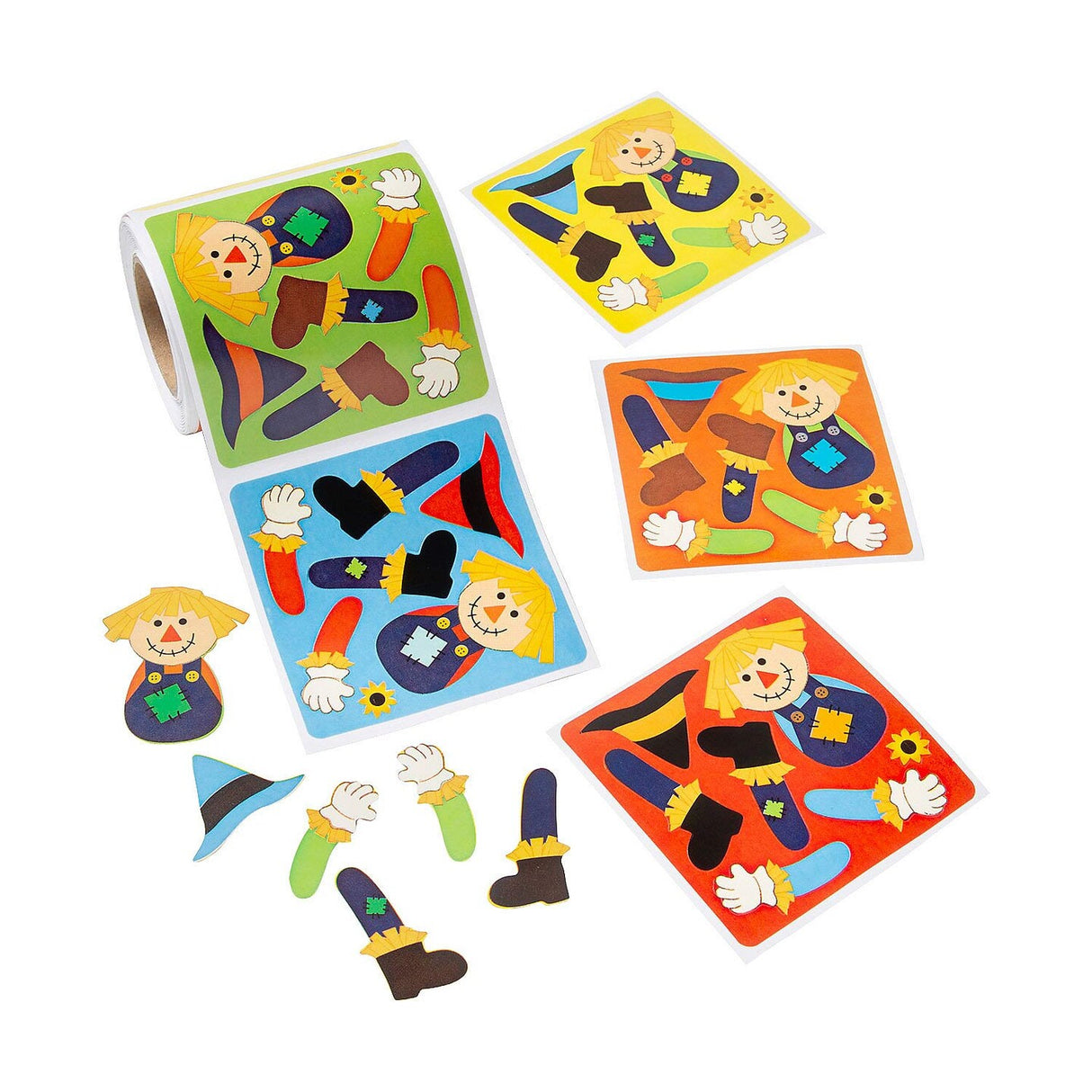 Mini Make-a-Scarecrow Sticker Roll 100 Pc