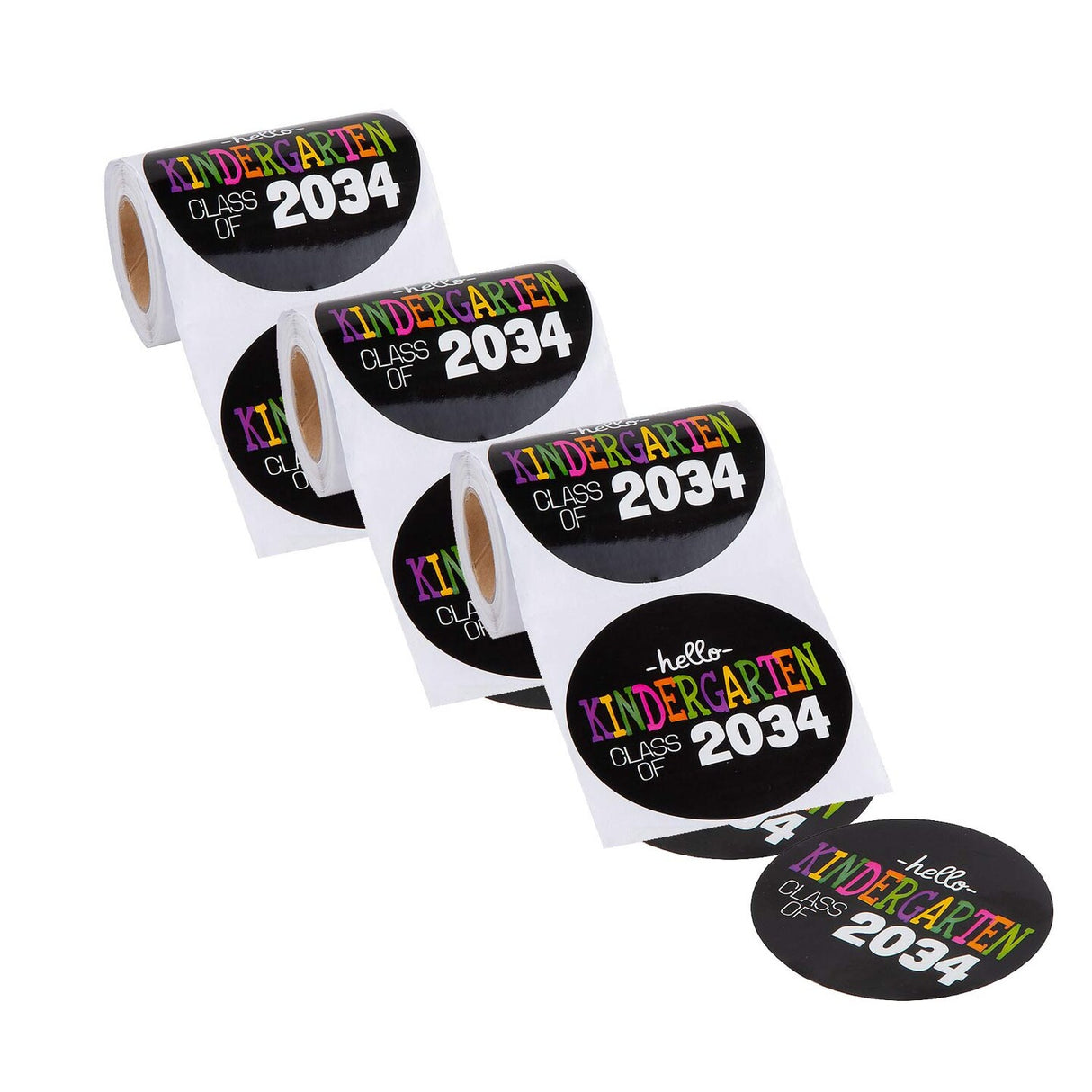 Class of 2034 Kindergarten Sticker Roll 3 Inch 100 Piece