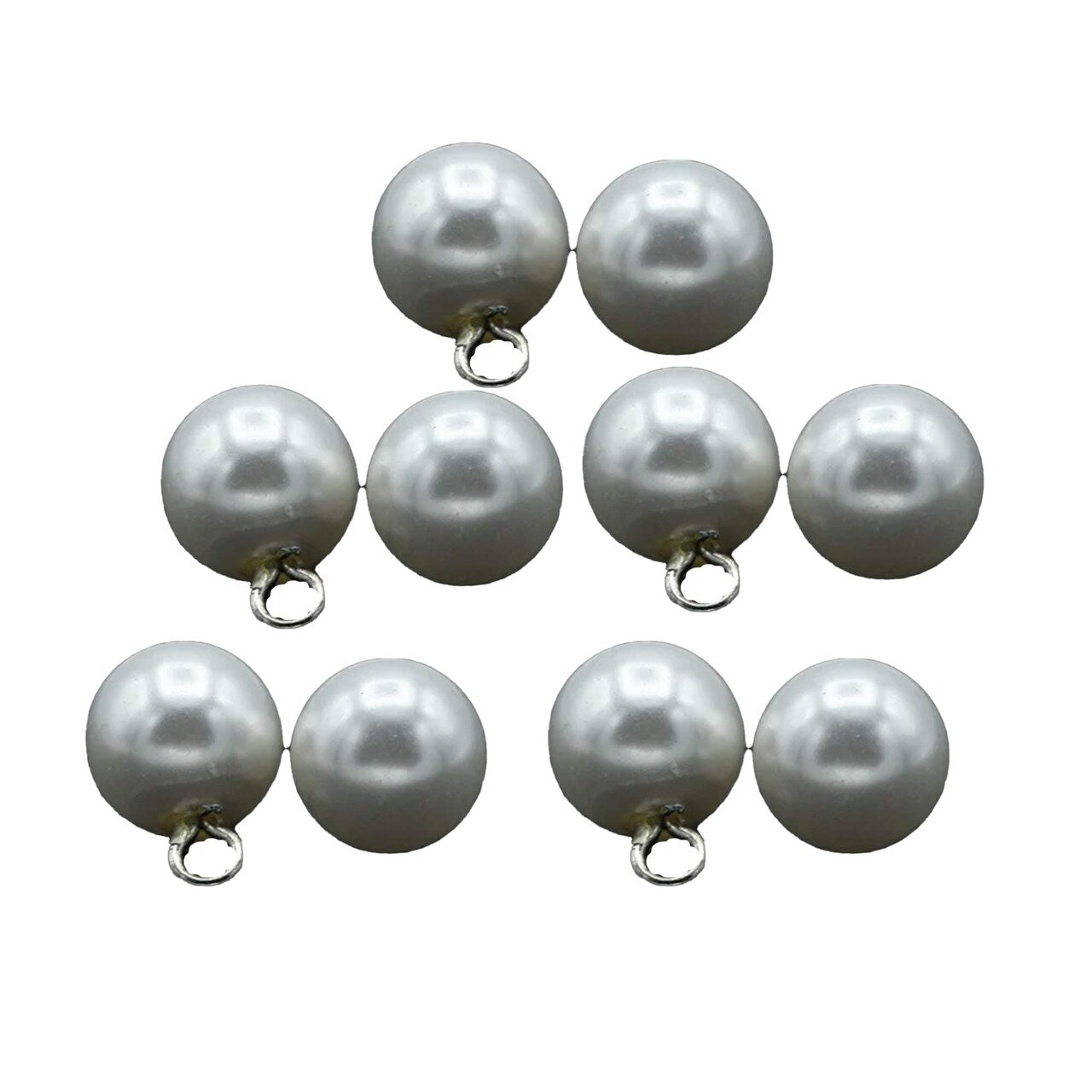 1 Dozen Ivory Pearl Beads with Metal Hooks 11mm Hanging Embellishments for Bridal Crafts