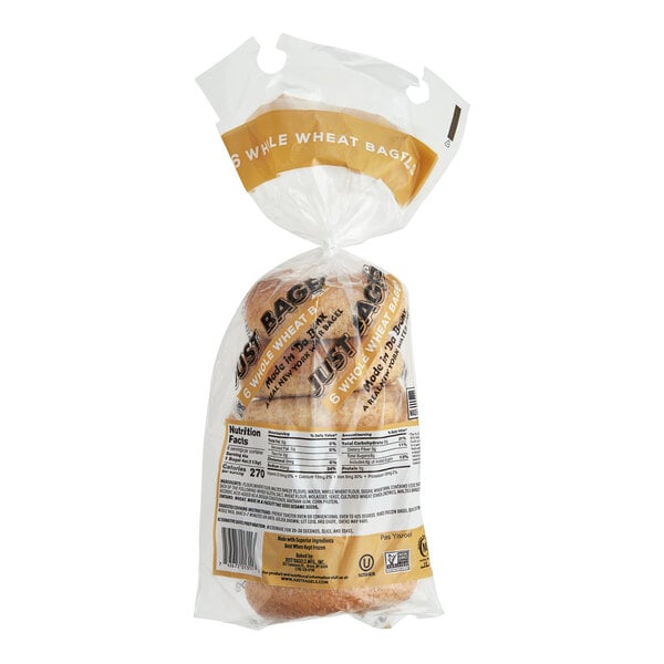 Just Bagels Authentic New York Wheat Bagel 4 oz. - 48/Case