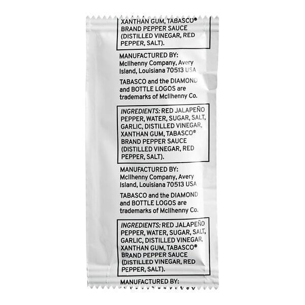 TABASCO® Sriracha Hot Sauce 6 Gram Packet - 200/Case