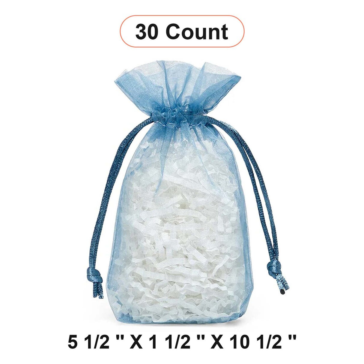 Flat Bottom Organza Bags 5 1/2''x11/2''x10 1/2'' for High-End Packaging