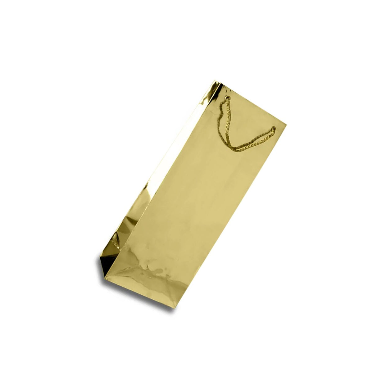 Sleek Metallic Paper Wine Bottle Euro Tote 5" x 3" x 13 1/4"